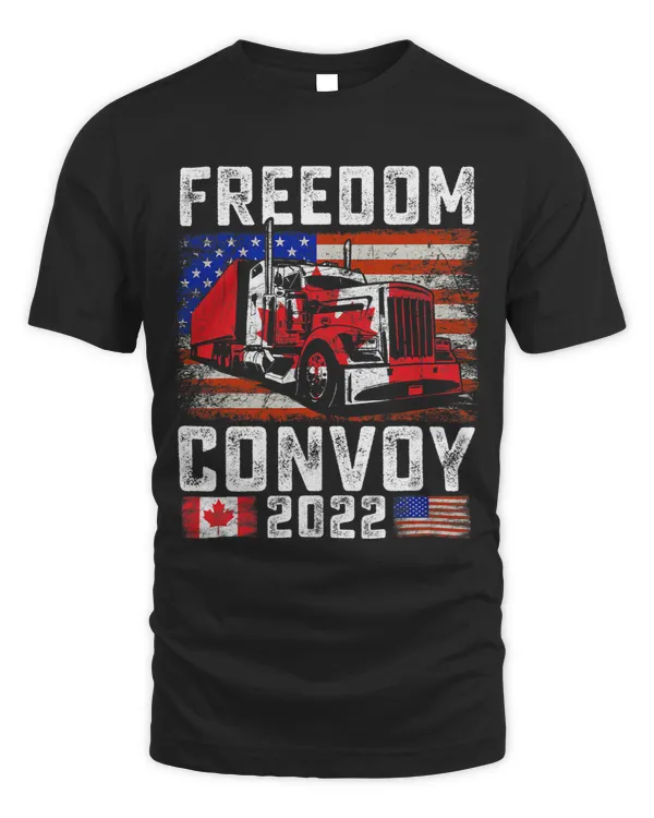 American Flag Canada Flag Freedom Convoy Trucker Driver 2