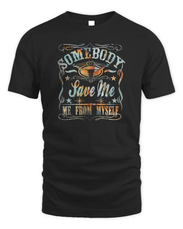 Vintage Somebody Save Me From Myself Floral Skull Retro