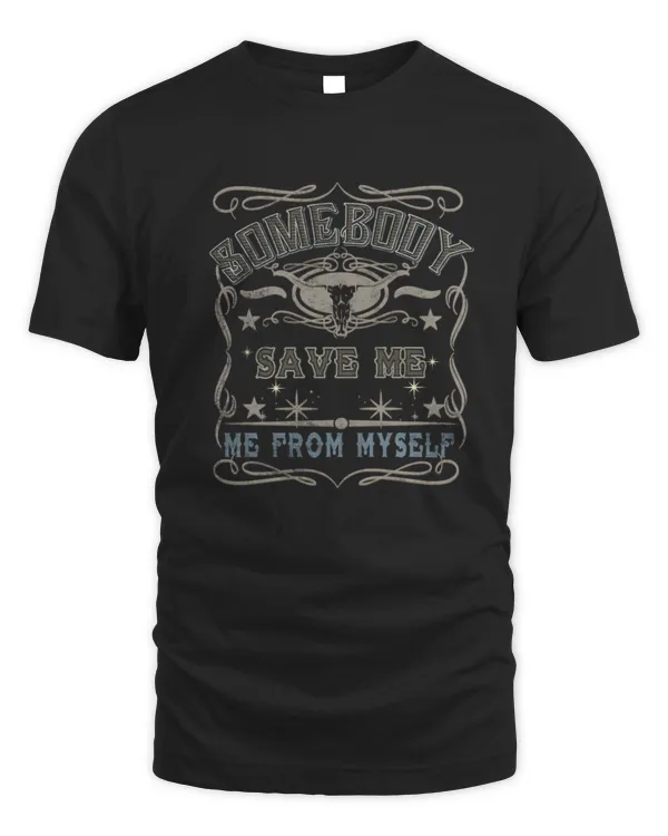 Vintage Somebody Save Me From Myself Floral Skull Retro