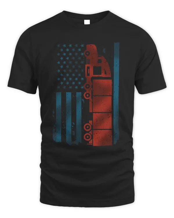 American Flag Semi Truck Driver 18 Wheeler Patriotic Trucker 1
