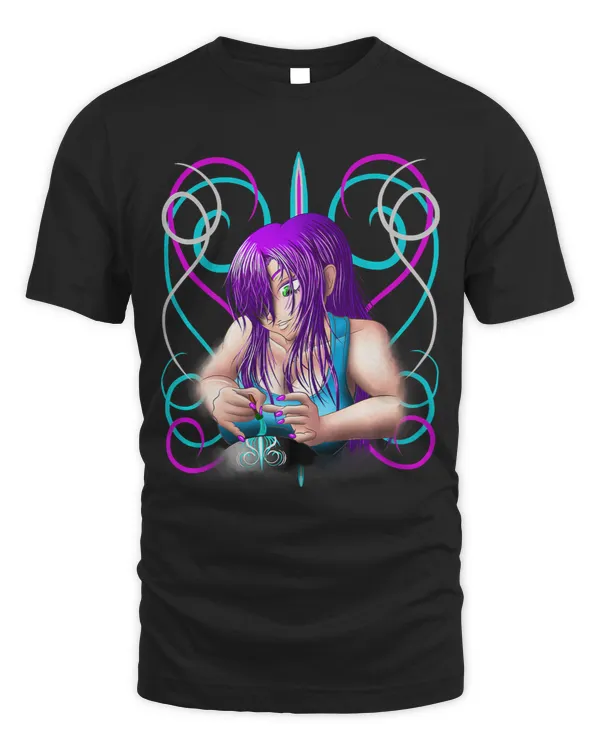 Anime Pinstripe Artist Tshirt Novelty Graphic tee Shirt Gift