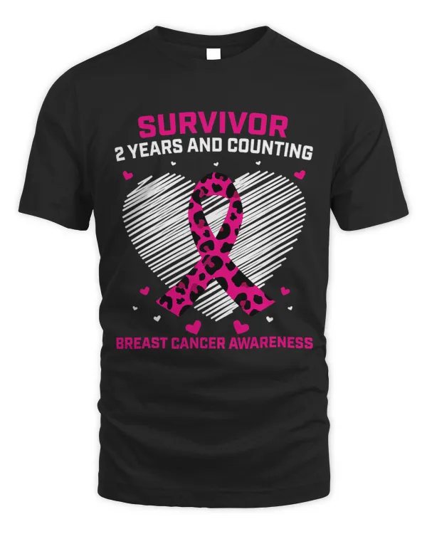 BC Womens Cute Breast Cancer Survivor Pink Cheetah 2 Years Cancer Free Cancer
