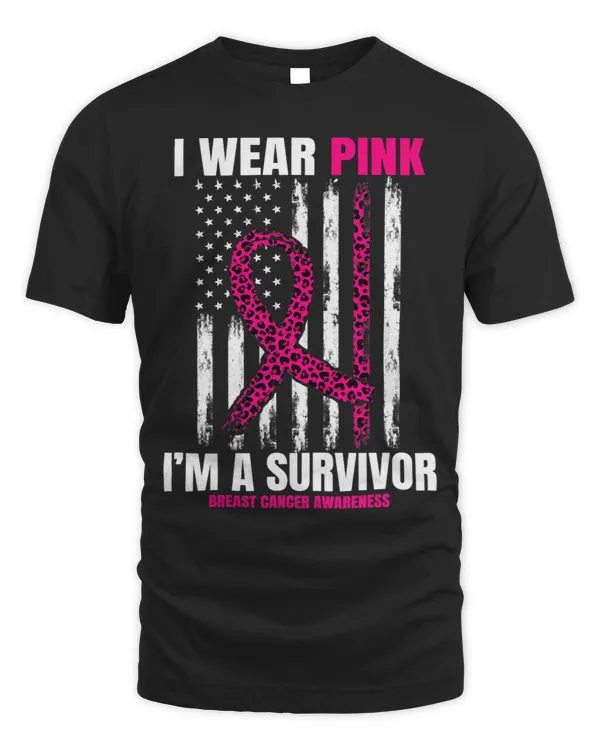 BC Womens Cute Pink Cheetah Breast Cancer Survivor Gifts American Flag Cancer