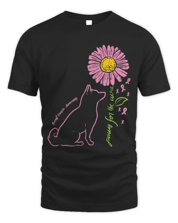 BC Womens Shiba Inu Daisy Paws For Cure Breast Cancer Awareness Gift Cancer
