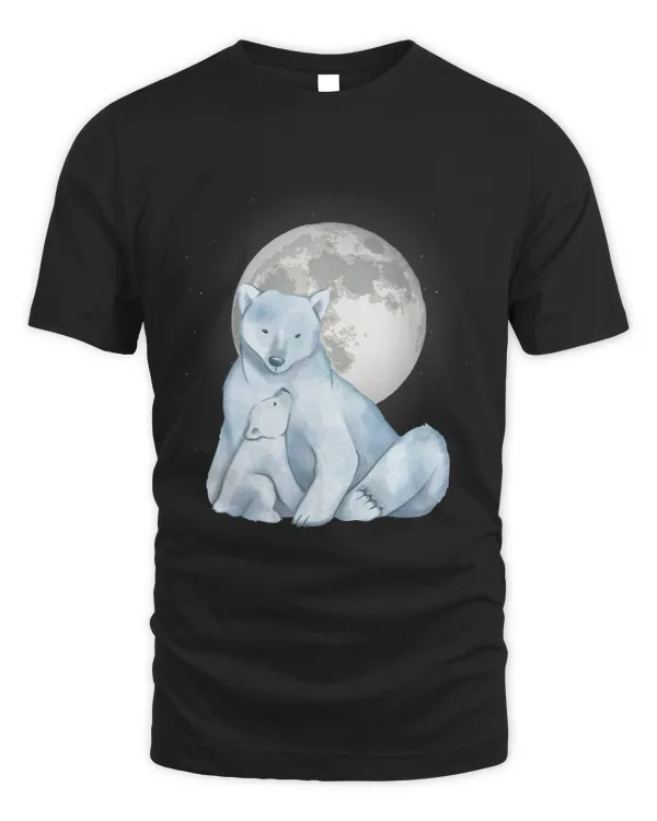 Bears Polar Bear Moon Art Antarctica Winter Polar Bear Lover 1