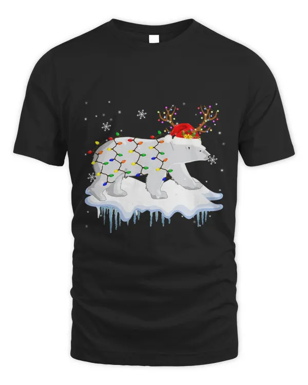 Bears Santa Reindeer Polar Bear Christmas Light Santa Polar Bear