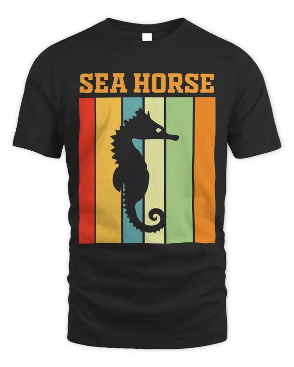 Seahorse Lover Shadow silhouette in Retro Colors