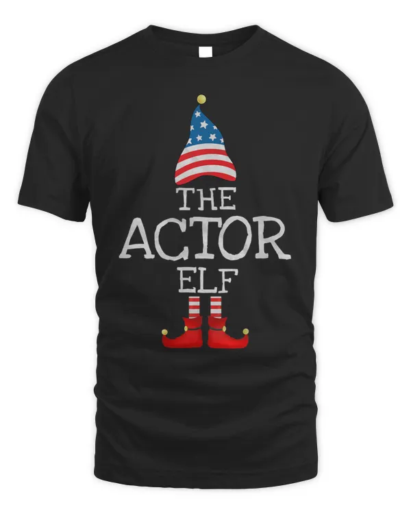 USA Flag Xmas The Actor Elf Funny Matching Christmas Elf