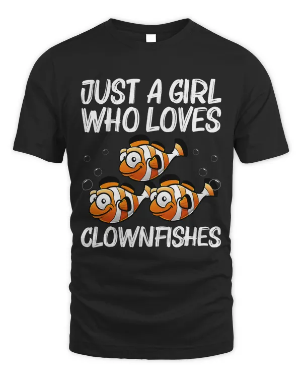 Clownfish Lover Cute Clownfish Design For Girls Kids Anemonefish Sea Animal