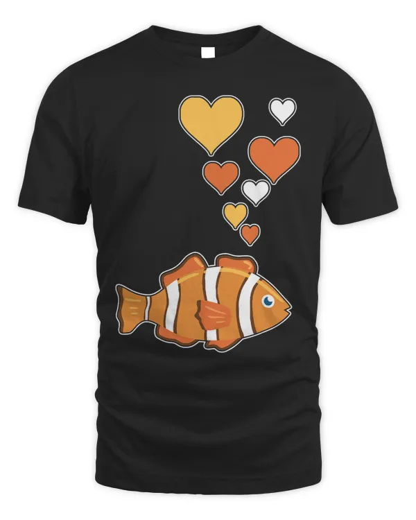 Clownfish Lover Cute Clownfish With Hearts 2I Love Clownfish