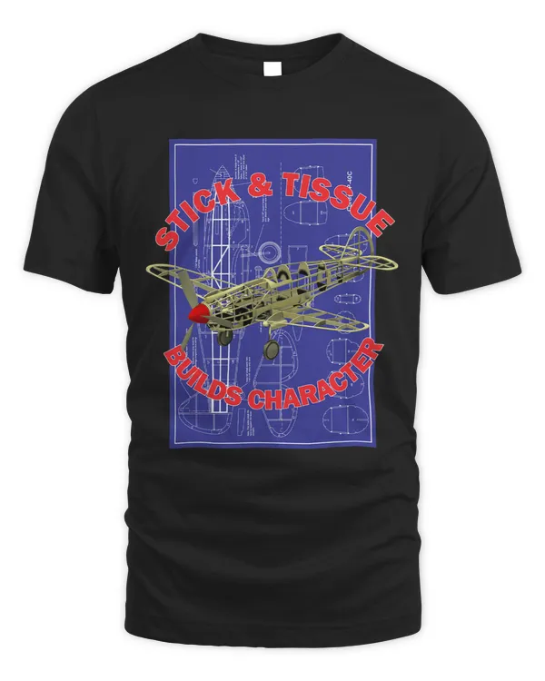 Stick Tissue Builds Character Model Plane Hobby T Shirt
