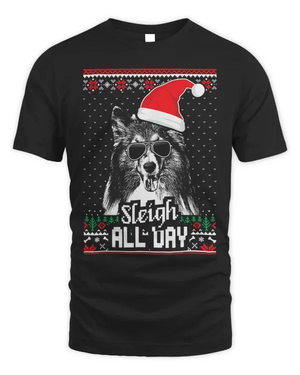 Dog Shetland Sleigh all Day Funny Shetland Sheepdog Christmas