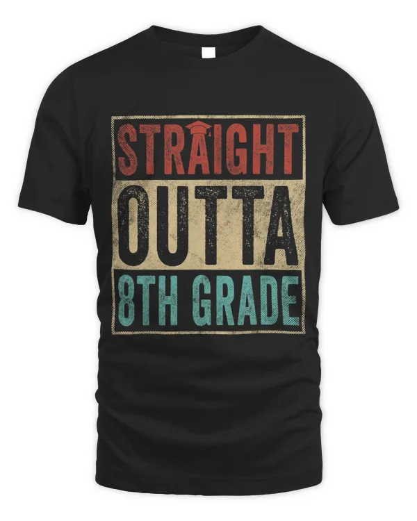 Vintage Straight Outta 8th Grade Graduation Grad