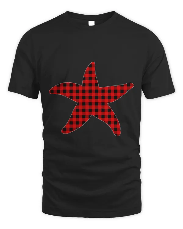 Starfish Lover Xmas Matching Family Buffalo Plaid Starfish Christmas Pajama