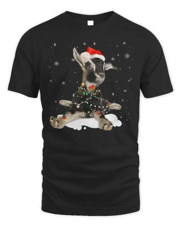 Funny Goat With Santa Hat Lights Christmas 55