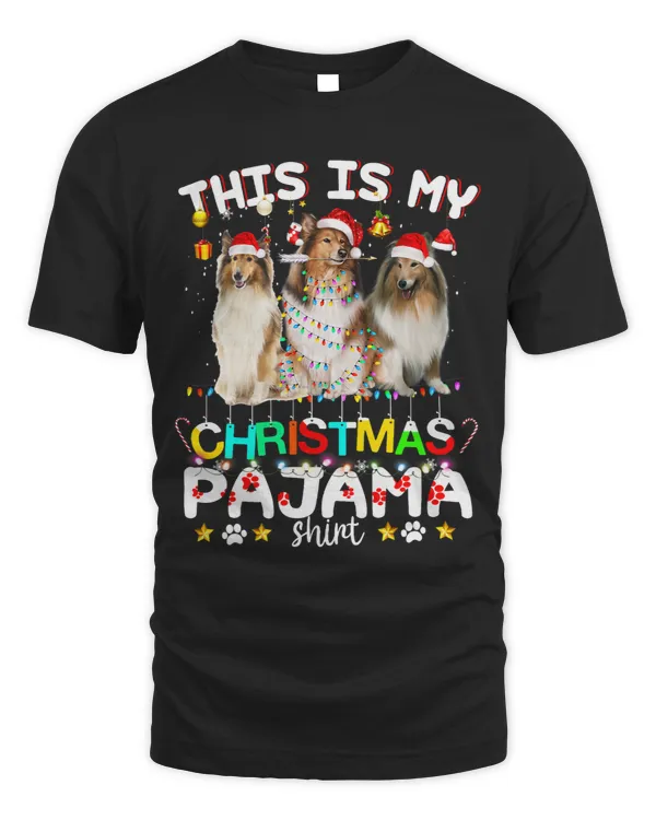 Dog Shetland This Is My Christmas Pajama Shirt Shetland Sheepdog Funny