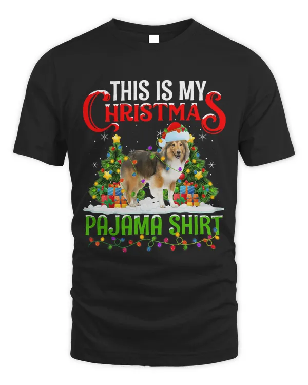 Dog Shetland This Is My Christmas Pajama Shirt Shetland Sheepdog Xmas