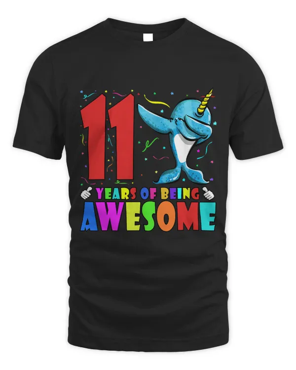 Narwhal Lover 11th Birthday Party Dabbing Narwhal 11 Years Old Girls Boys 21