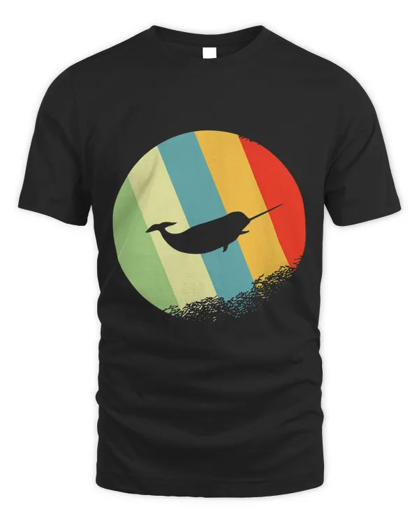 Narwhal Lover Animal Round with Retro Colors