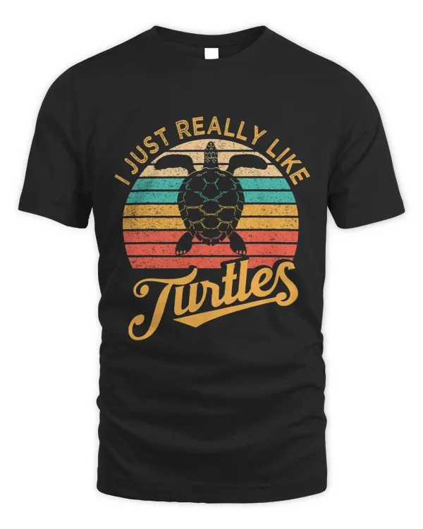 Turtle Lover I Just Really Like Turtles Sea Turtle Lover Retro Style