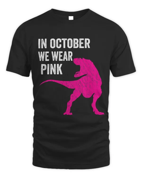 BC In October We Wear Pink Dinosaur Breast Cancer Kids Toddler Cancer