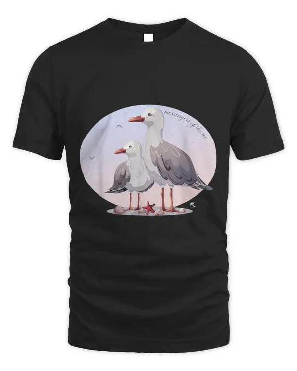 Seagull Lover and starfish illustration with inscription