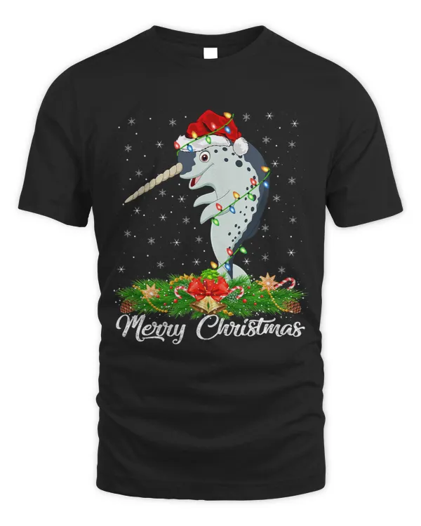 Narwhal Lover Fish Lover Matching Santa Hat Narwhal Christmas