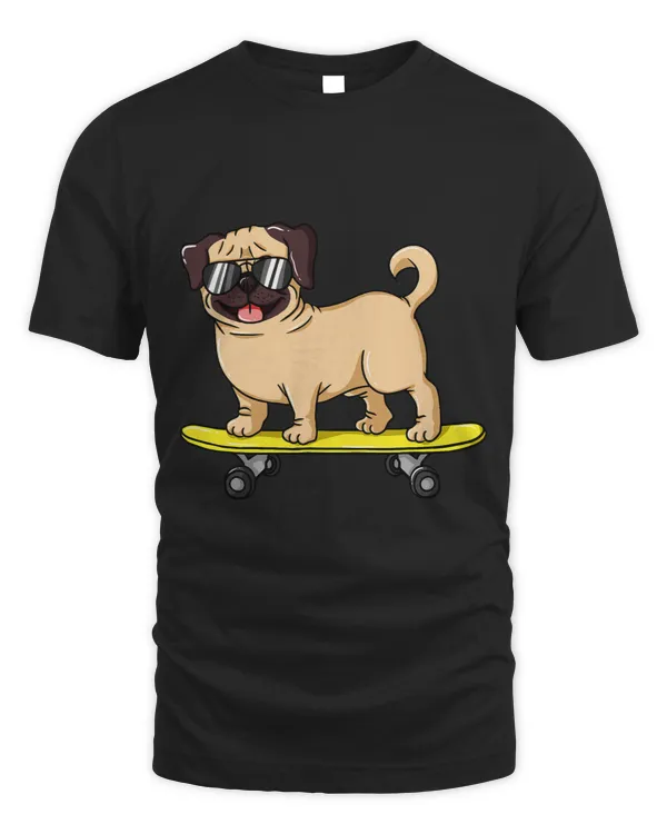 Skateboarding Dog Gift For A Pug Lover And Skater