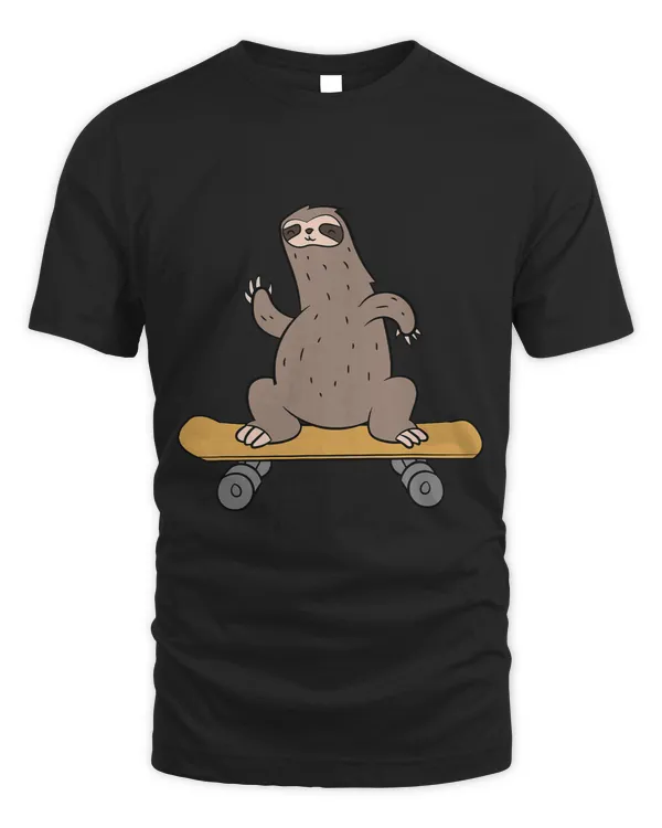 Skateboarding Sloth Cute Skateboard Sloth