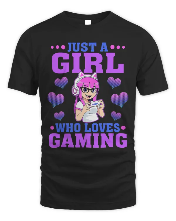 JUST A GIRL WHO LOVES GAMING Funny Video Game Cat Ear Anime
