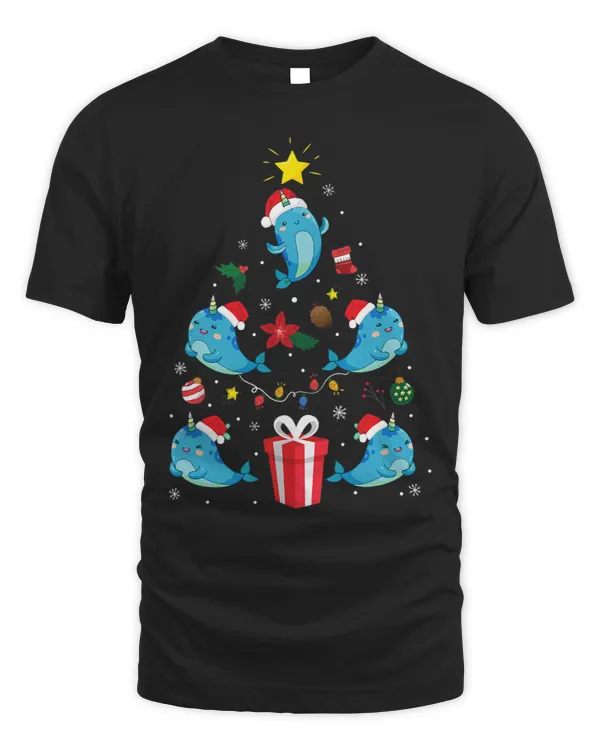 Narwhal Lover Merry Christmas Xmas Christmas Tree Narwhal Kids Boys