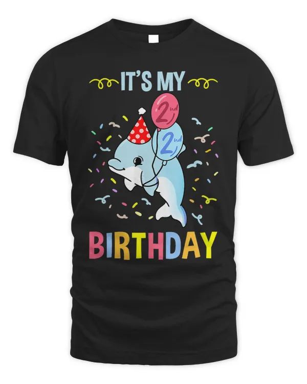 Dolphin Lover Kids Its My 2nd Birthday Dolphin