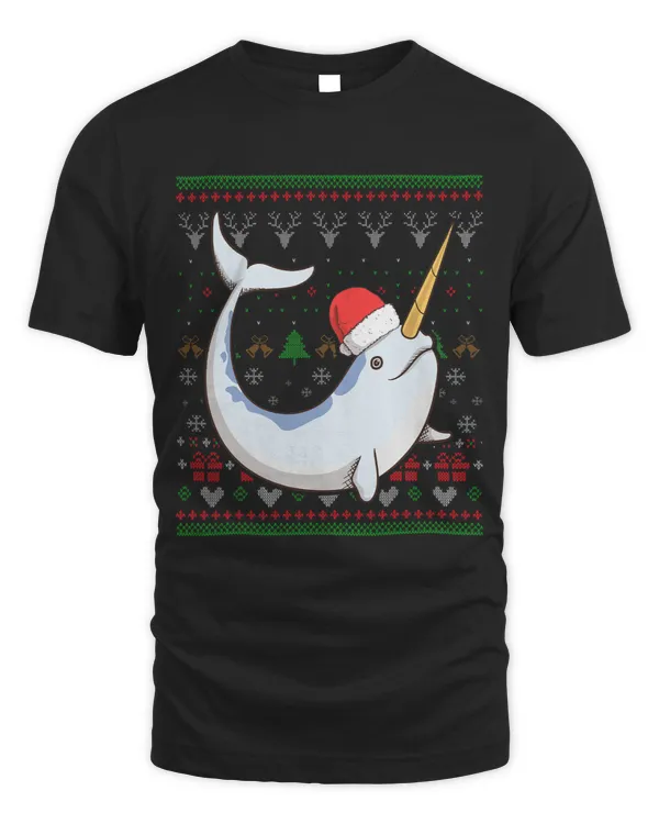 Narwhal Lover Santa Claus Ugly Christmas Pattern XMas Holiday 21
