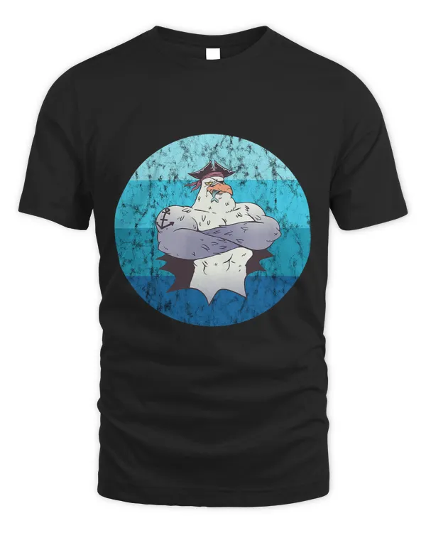 Seagull Lover Pirate Retro Vintage Cross Arms Seabird Fish Catch