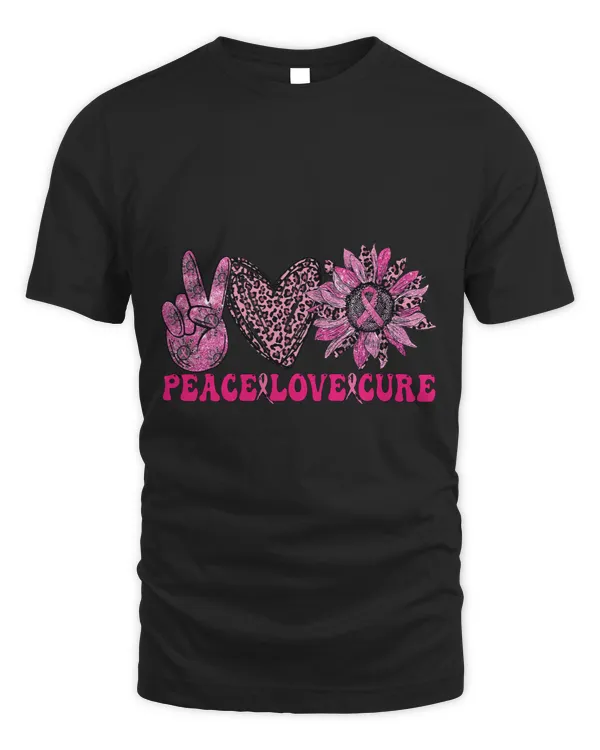BC Peace Love Cure Sunflowe Cancer Breast Awareness Cancer