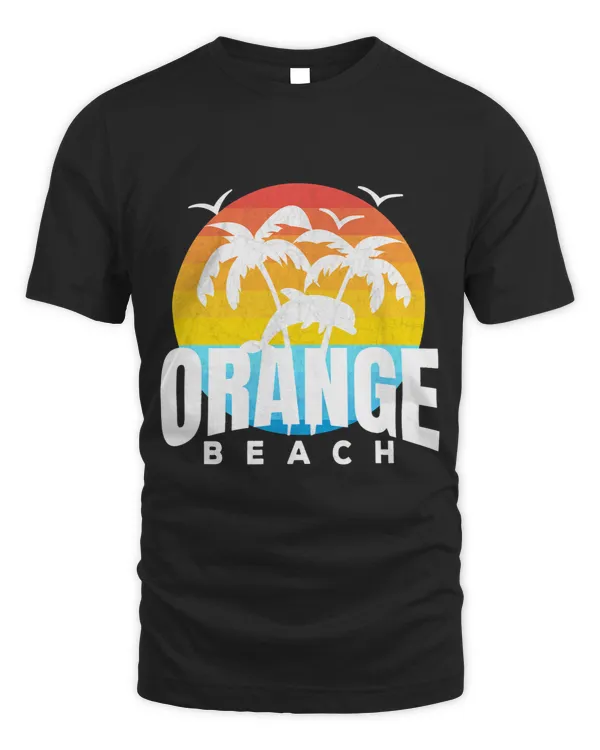 Dolphin Lover Orange Beach Retro Ocean Art Orange Alabama Dolphin