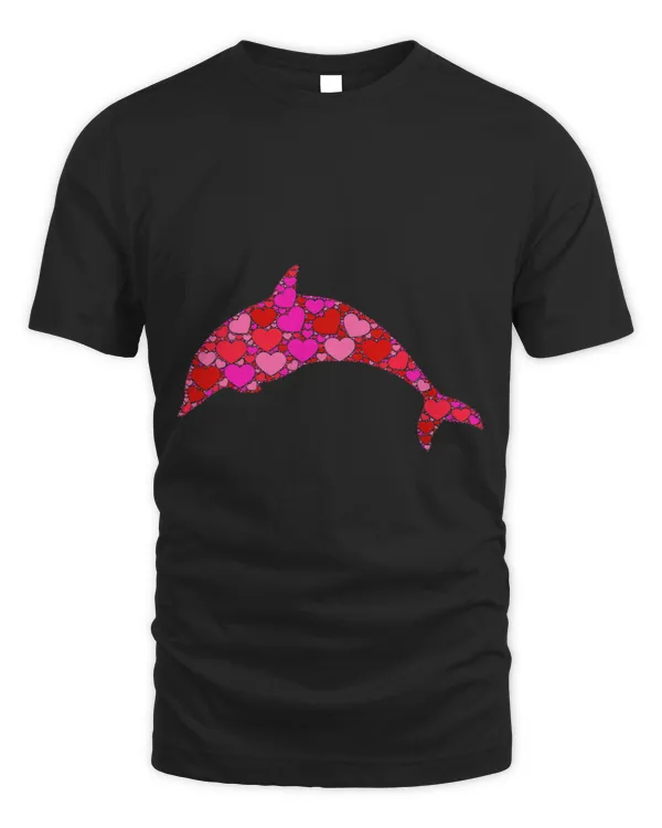 Dolphin Lover Pink Red Heart Valentines Day Gift For Women Girls Dolphin