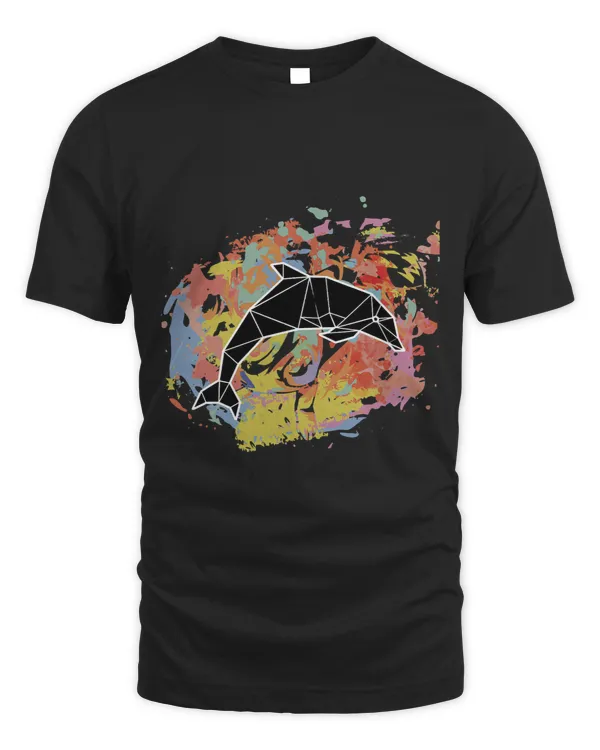 Dolphin Lover Polygon Geometric Wild Splash Women Men Children
