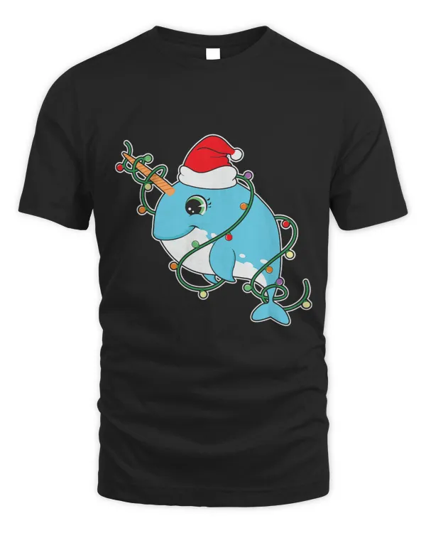 Narwhal Lover Xmas Christmas Narwhal Santa Hat Christmassy