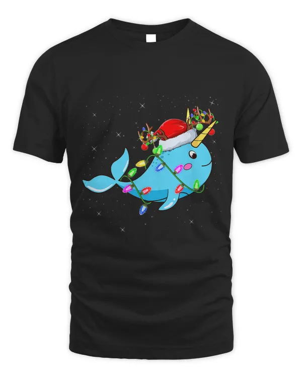 Narwhal Lover Xmas Lighting Santa Narwhal Christmas 21