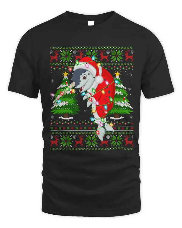 Narwhal Lover Xmas Lights Ugly Santa Narwhal Christmas