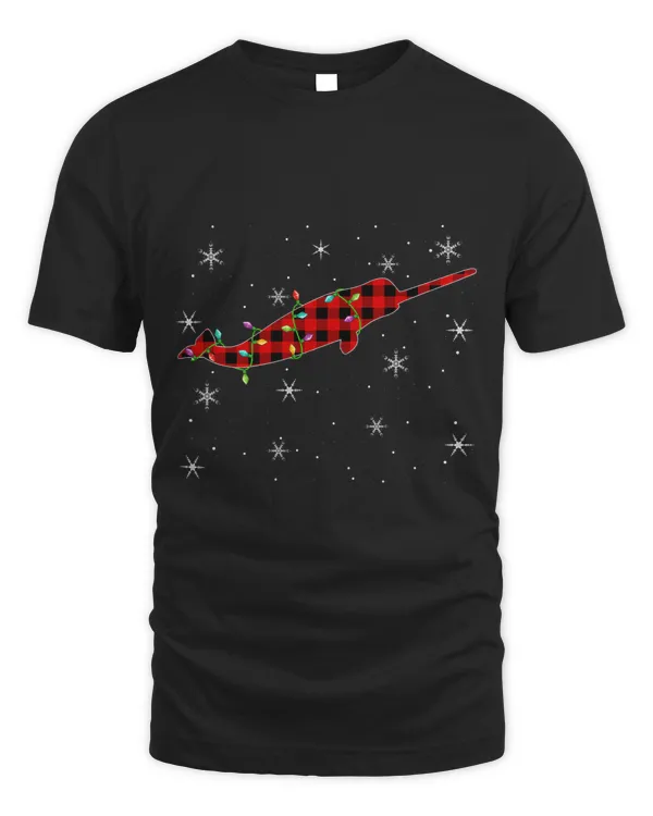 Narwhal Lover Xmas Matching Family Buffalo Plaid Narwhal Christmas Pajama