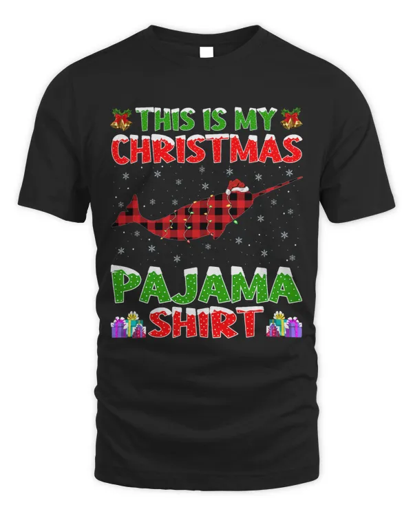 Narwhal Lover Xmas Santa Hat This Is My Narwhal Christmas Pajama