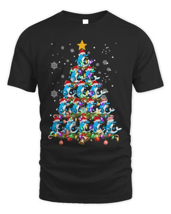 Dolphin Lover Santa Dolphin Fish Lover Xmas Dolphin Christmas Tree 1