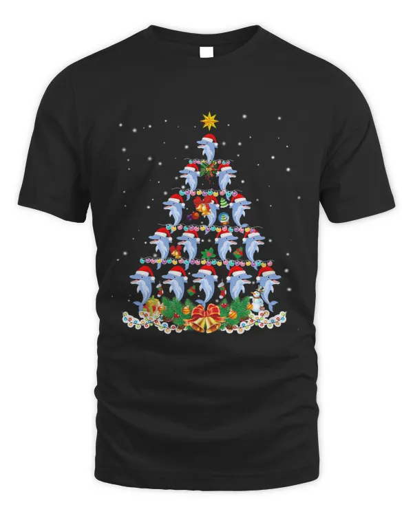 Dolphin Lover Santa Dolphin Fish Lover Xmas Dolphin Christmas Tree 18
