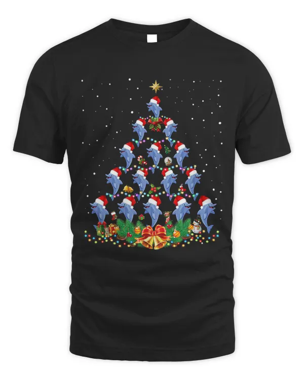 Dolphin Lover Santa Dolphin Fish Lover Xmas Dolphin Christmas Tree8