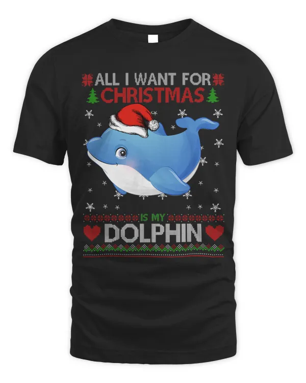 Dolphin Lover Santa Hat Ugly Christmas Sweater Funny Animal Lovers