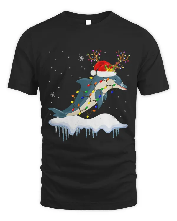 Dolphin Lover Santa Reindeer Dolphin Xmas Light Santa Reindeer Dolphin