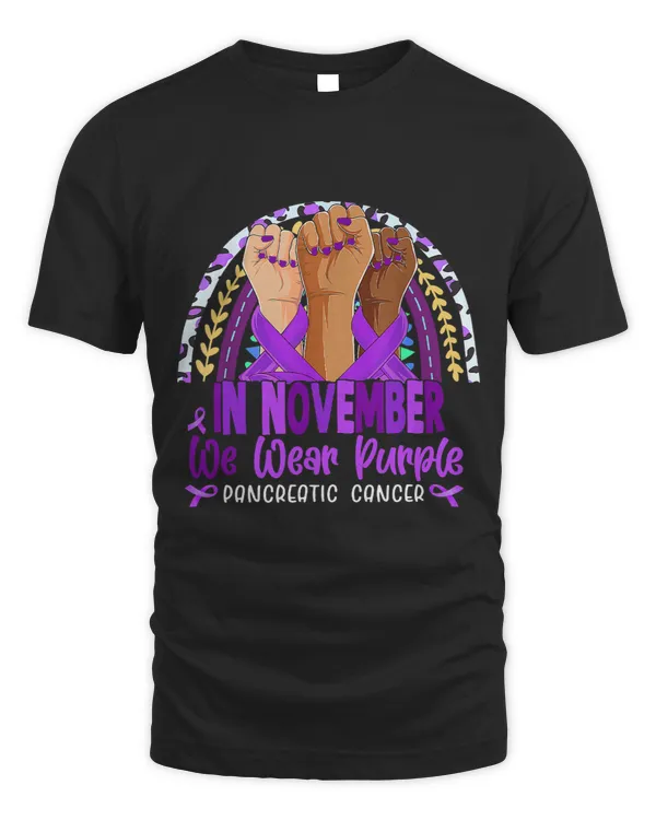 In November We Wear Purple Pancreatic Cancer Purple Rainbow