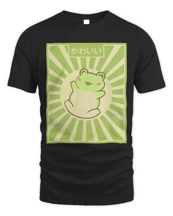 Frogs Japan Nippon Kawaii Otaku Lover Geek Frog Toad Green Tee